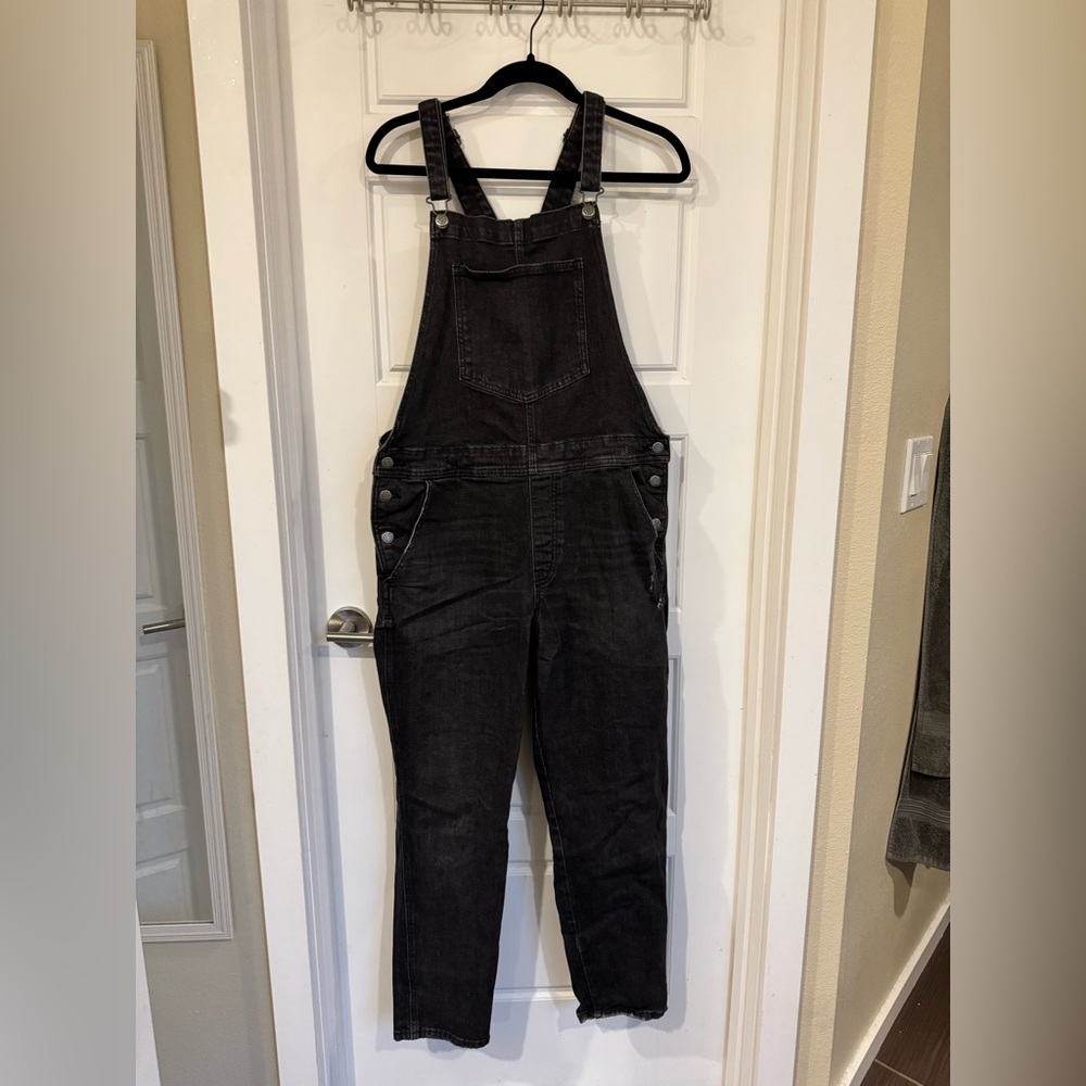 Women's Black Denim Overalls